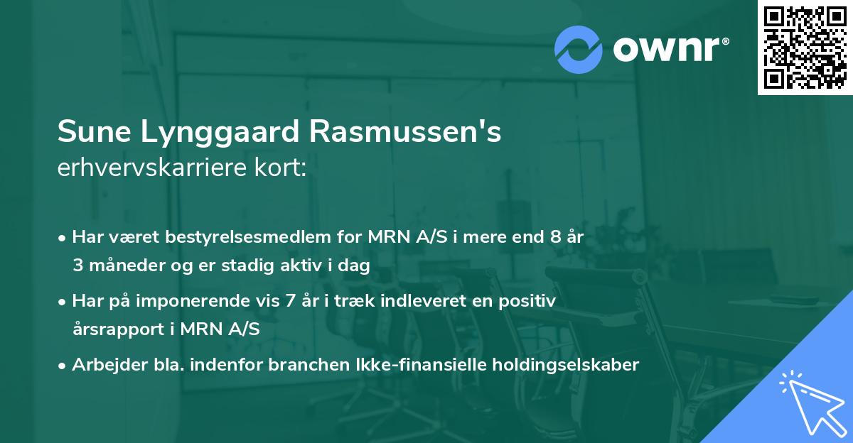 Sune Lynggaard Rasmussen's erhvervskarriere kort