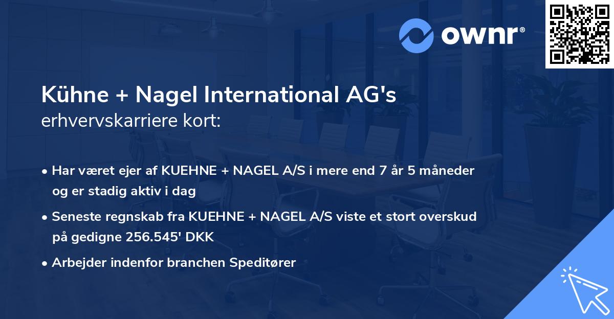 Kühne + Nagel International AG's erhvervskarriere kort