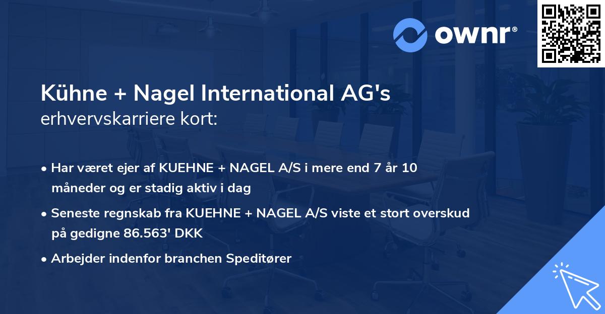 Kühne + Nagel International AG's erhvervskarriere kort