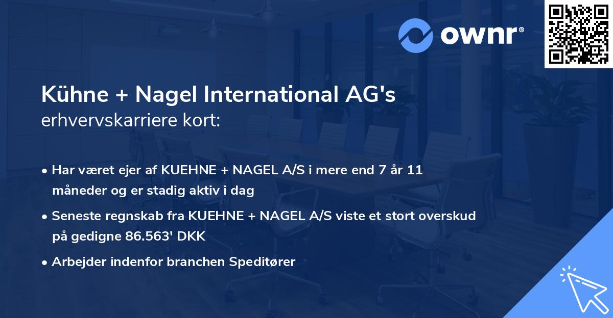 Kühne + Nagel International AG's erhvervskarriere kort