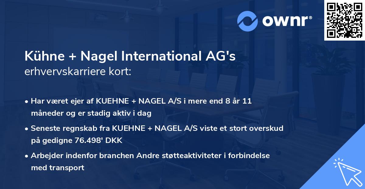 Kühne + Nagel International AG's erhvervskarriere kort