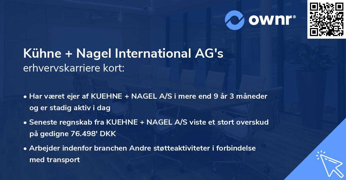 Kühne + Nagel International AG's erhvervskarriere kort