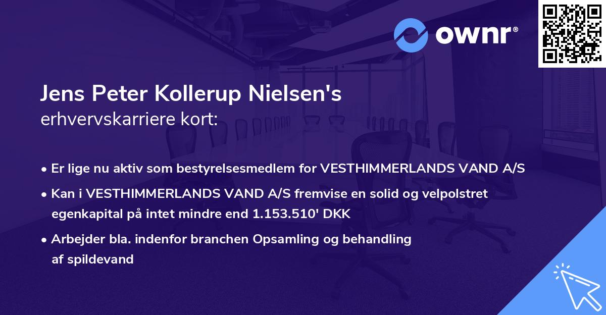 Jens Peter Kollerup Nielsen's erhvervskarriere kort