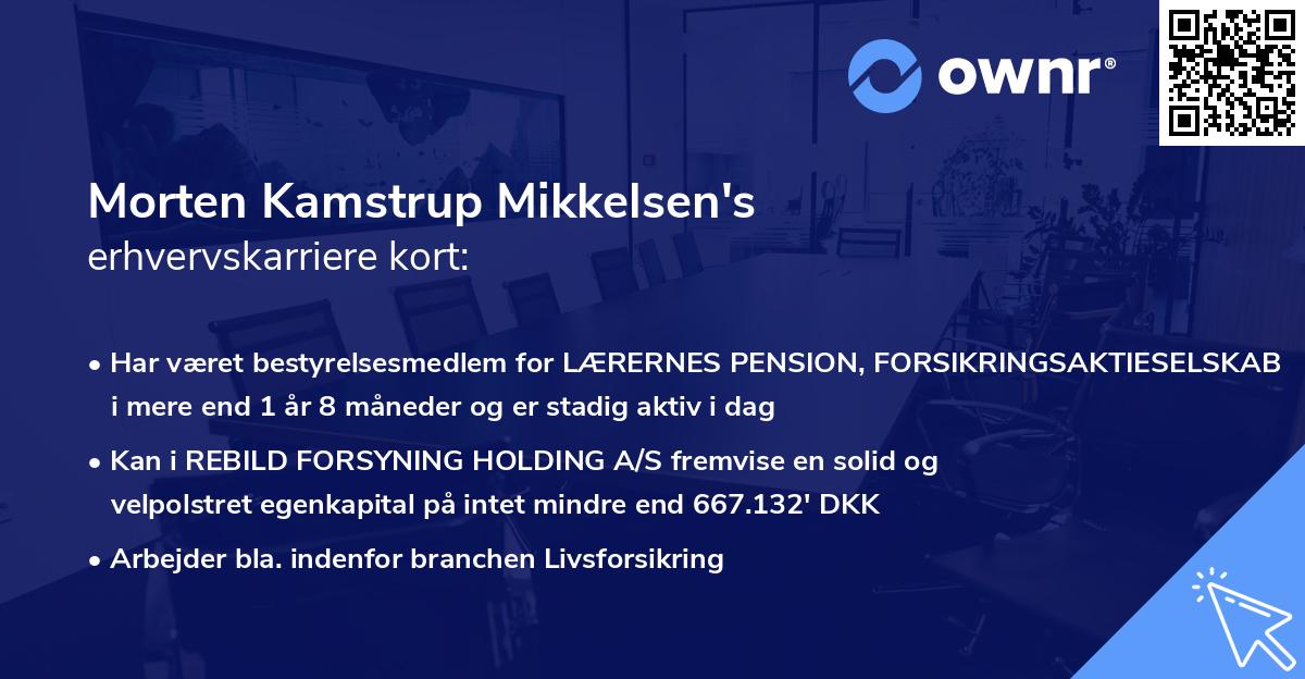 Morten Kamstrup Mikkelsen's erhvervskarriere kort