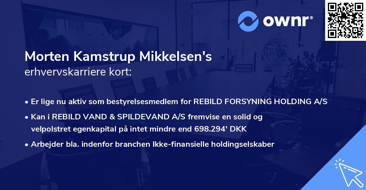 Morten Kamstrup Mikkelsen's erhvervskarriere kort