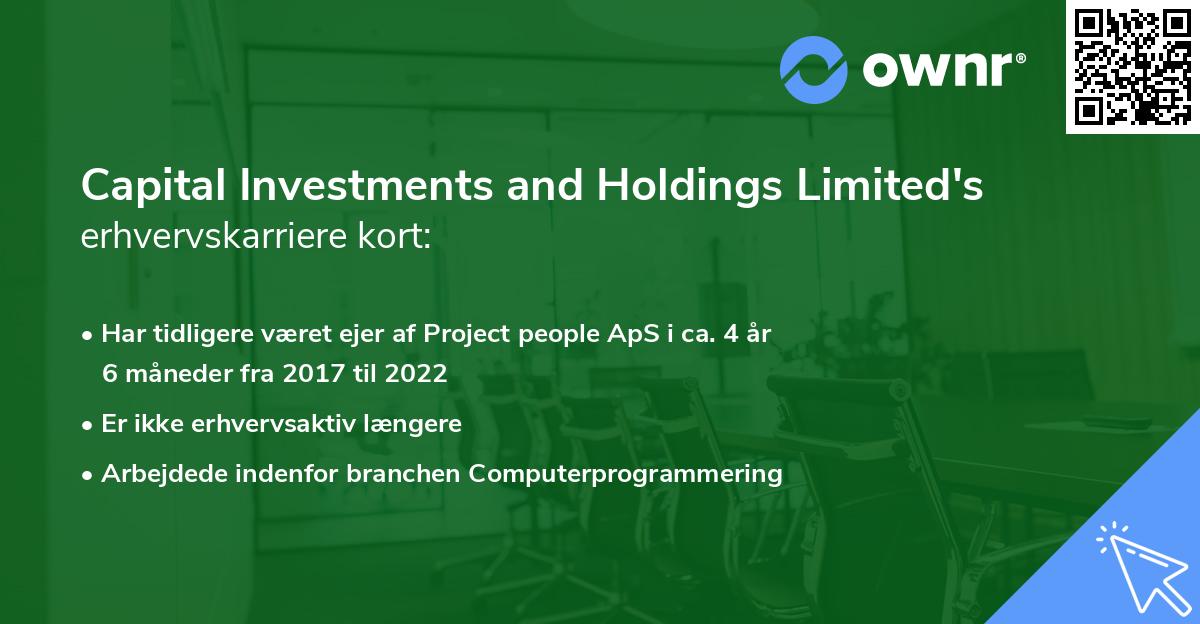 Capital Investments and Holdings Limited's erhvervskarriere kort