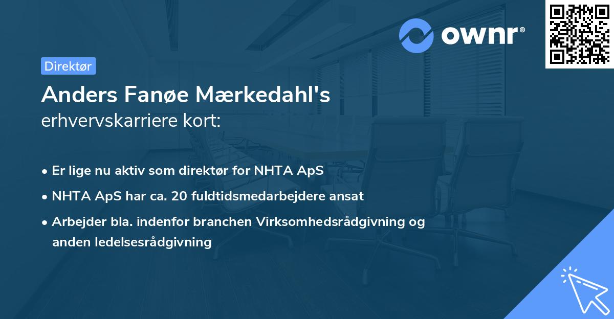 Anders Fanøe Mærkedahl's erhvervskarriere kort