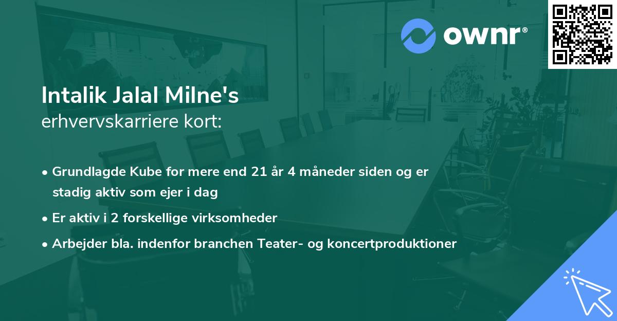 Intalik Jalal Milne's erhvervskarriere kort