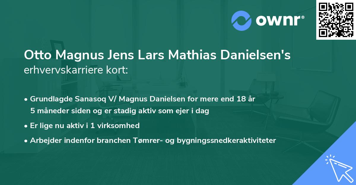 Otto Magnus Jens Lars Mathias Danielsen's erhvervskarriere kort