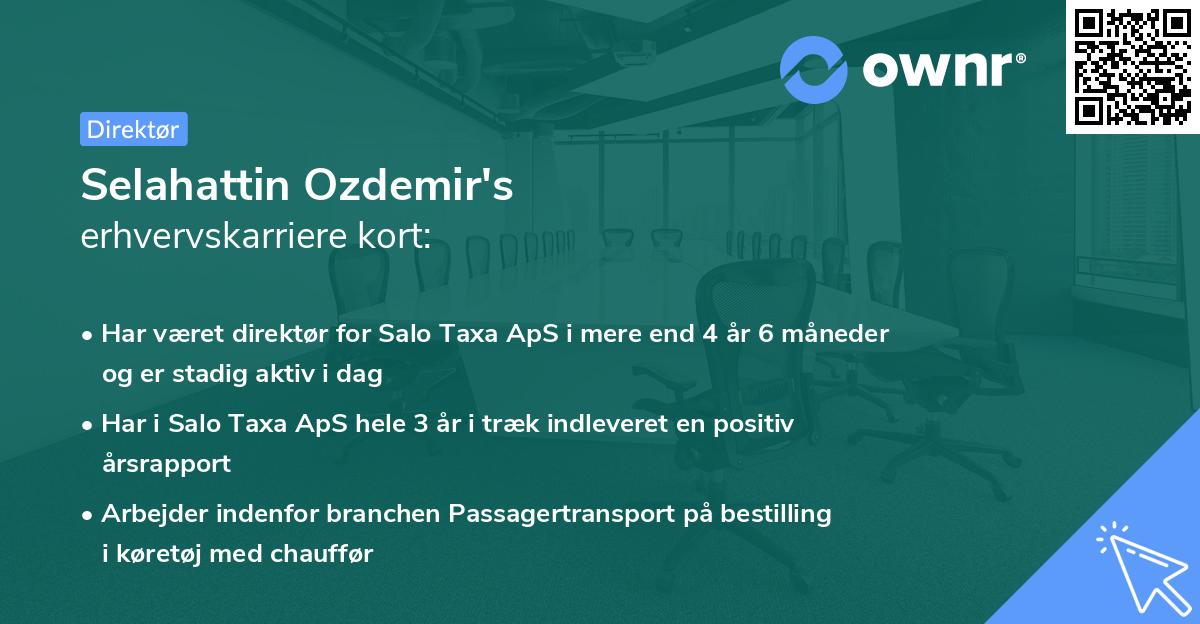 Selahattin Ozdemir's erhvervskarriere kort