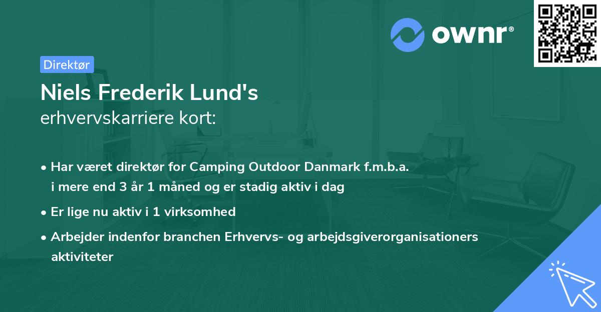 Niels Frederik Lund's erhvervskarriere kort