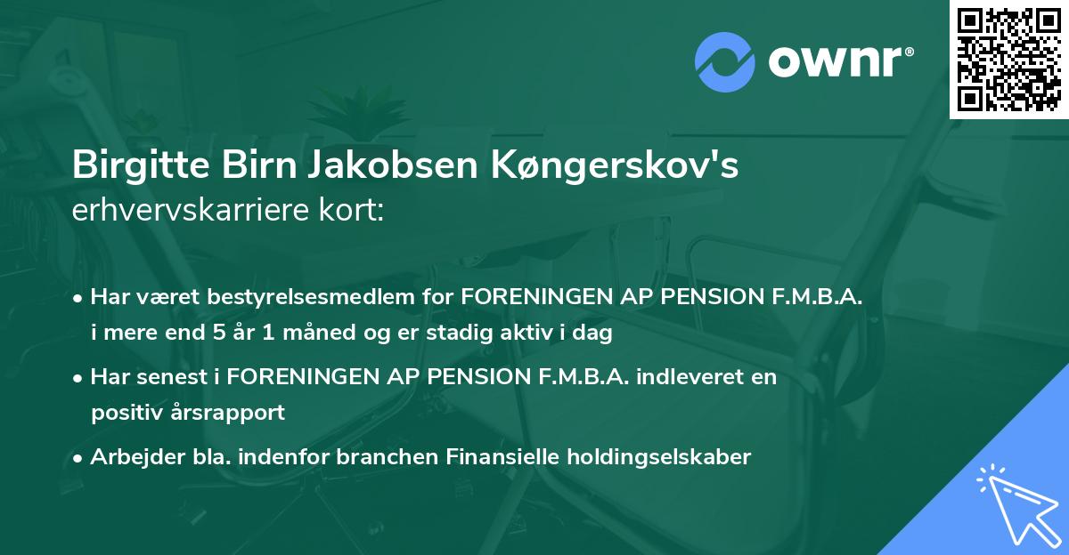 Birgitte Birn Jakobsen Køngerskov's erhvervskarriere kort