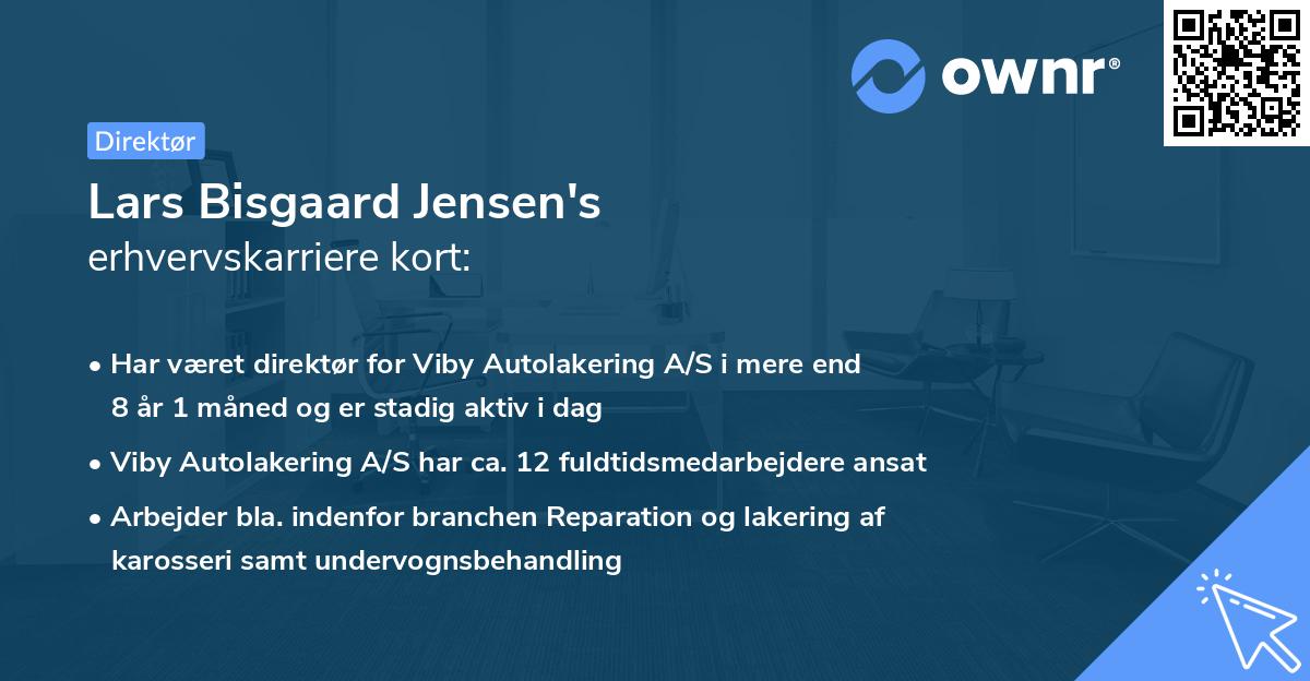 Lars Bisgaard Jensen's erhvervskarriere kort