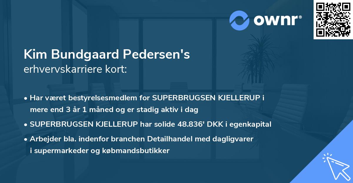 Kim Bundgaard Pedersen's erhvervskarriere kort