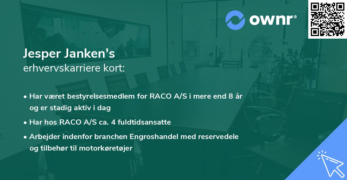 Jesper Janken's erhvervskarriere kort