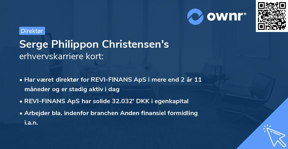 Serge Philippon Christensen's erhvervskarriere kort