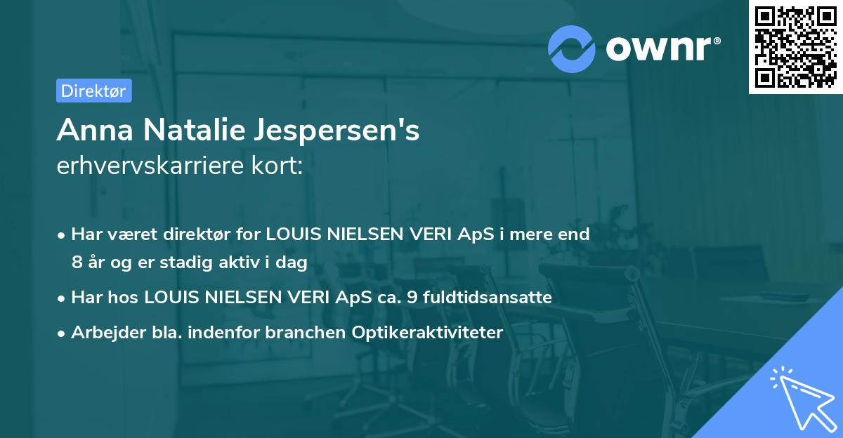 Anna Natalie Jespersen's erhvervskarriere kort