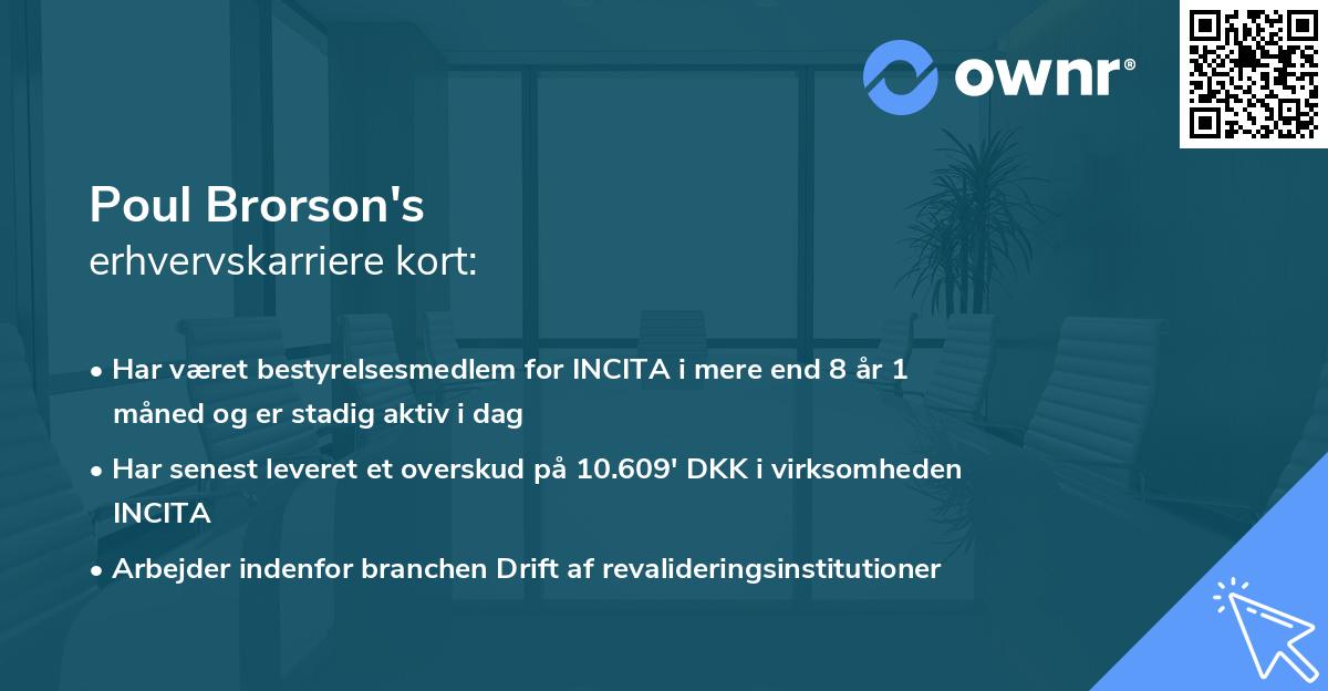 Poul Brorson's erhvervskarriere kort