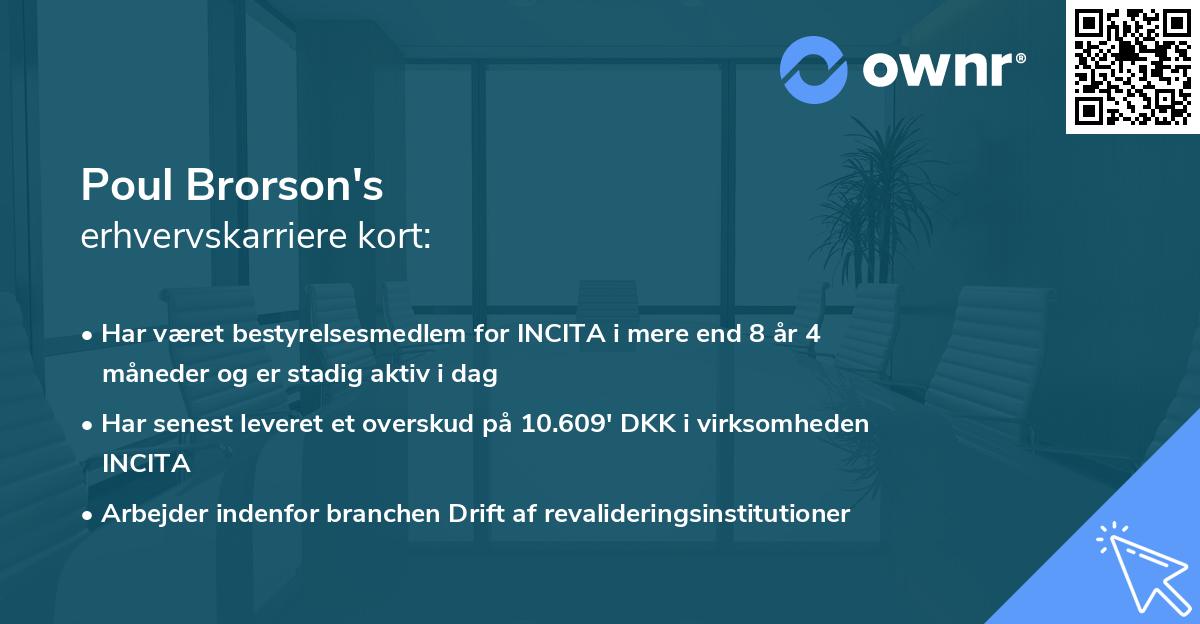 Poul Brorson's erhvervskarriere kort