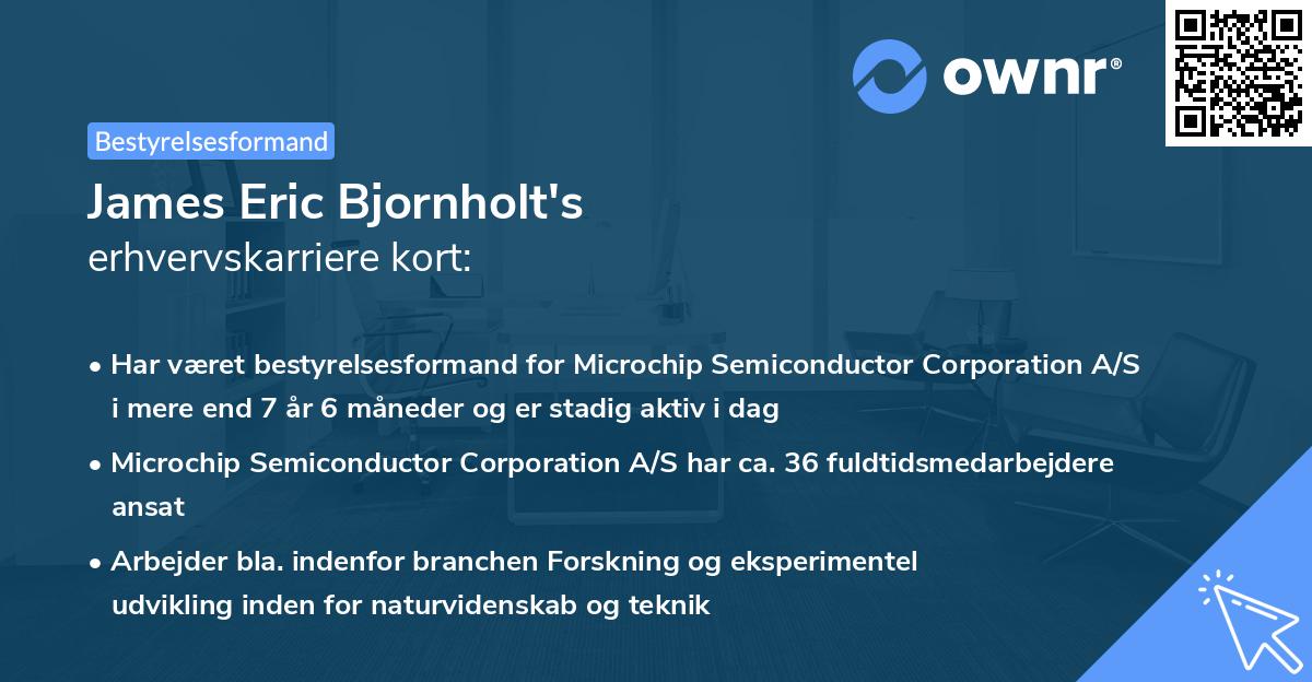 James Eric Bjornholt's erhvervskarriere kort