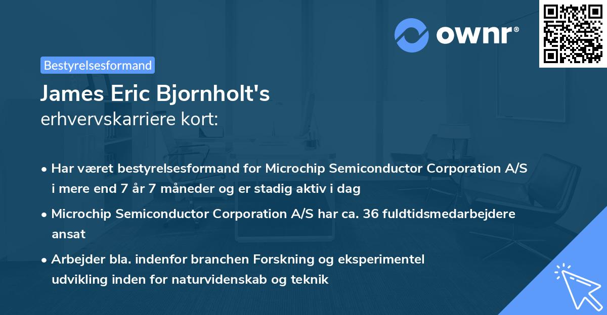 James Eric Bjornholt's erhvervskarriere kort