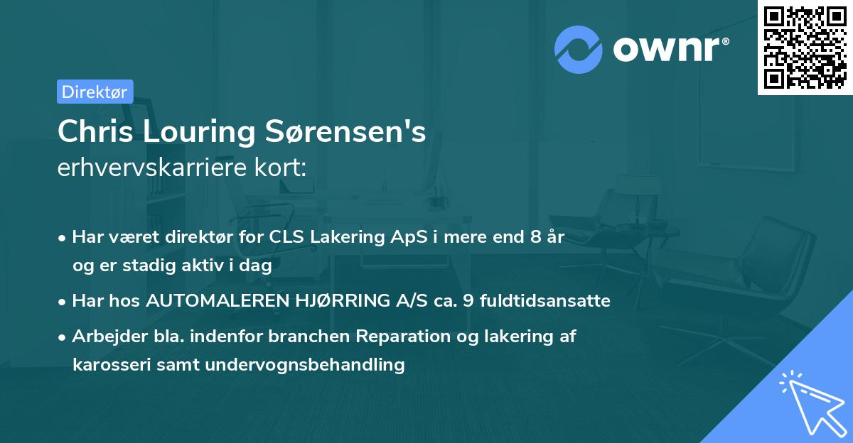 Chris Louring Sørensen's erhvervskarriere kort