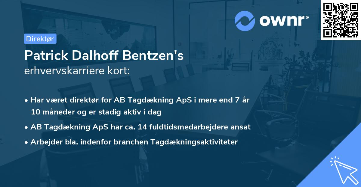 Patrick Dalhoff Bentzen's erhvervskarriere kort