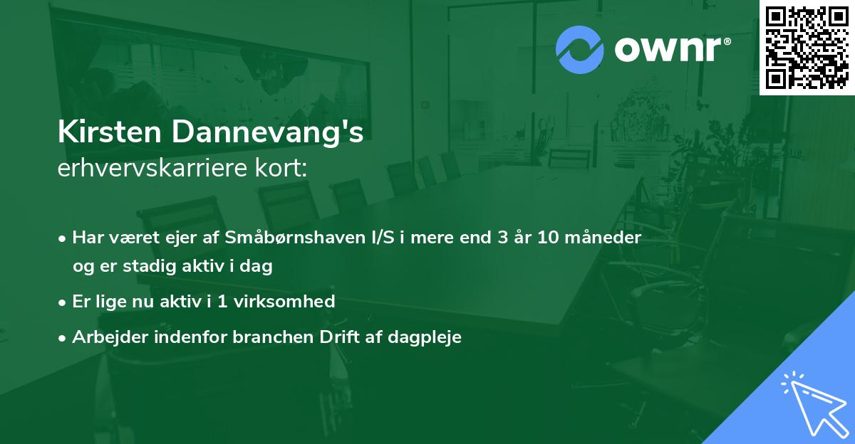 Kirsten Dannevang's erhvervskarriere kort