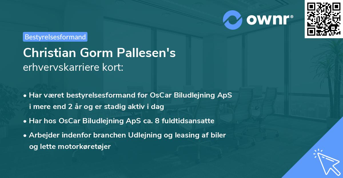 Christian Gorm Pallesen's erhvervskarriere kort