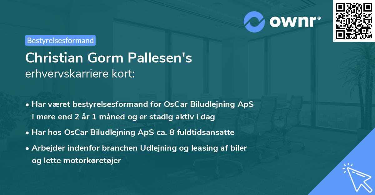 Christian Gorm Pallesen's erhvervskarriere kort