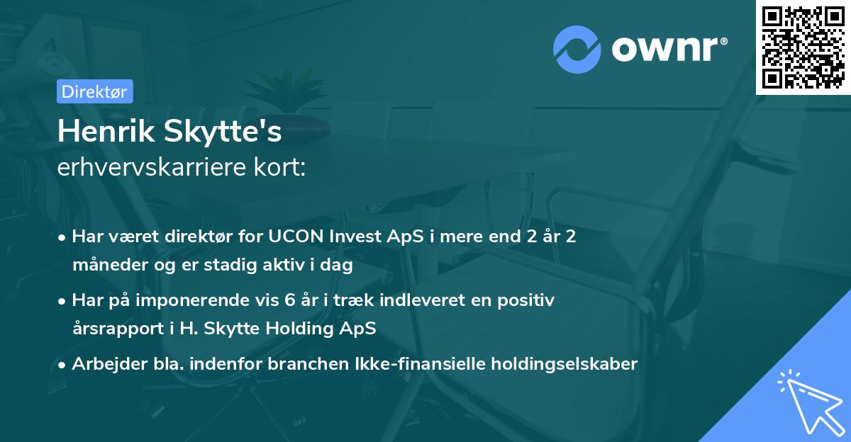 Henrik Skytte's erhvervskarriere kort