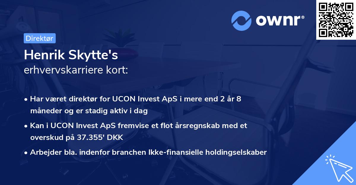 Henrik Skytte's erhvervskarriere kort