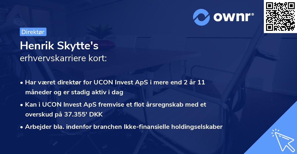Henrik Skytte's erhvervskarriere kort