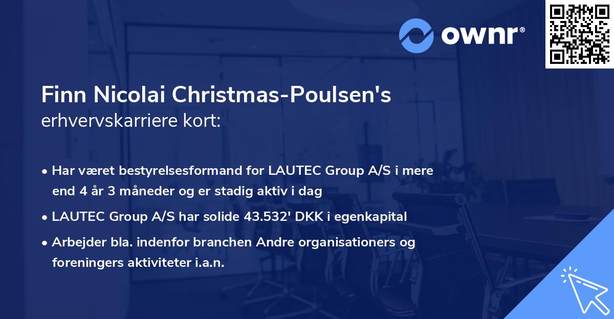 Finn Nicolai Christmas-Poulsen's erhvervskarriere kort