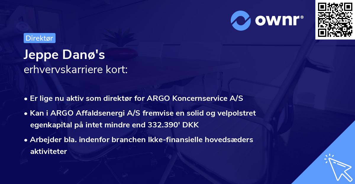 Jeppe Danø's erhvervskarriere kort