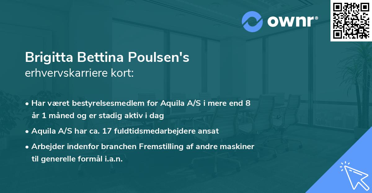 Brigitta Bettina Poulsen's erhvervskarriere kort