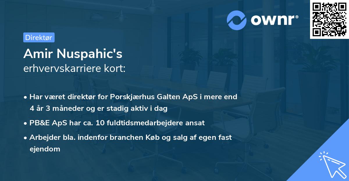 Amir Nuspahic's erhvervskarriere kort