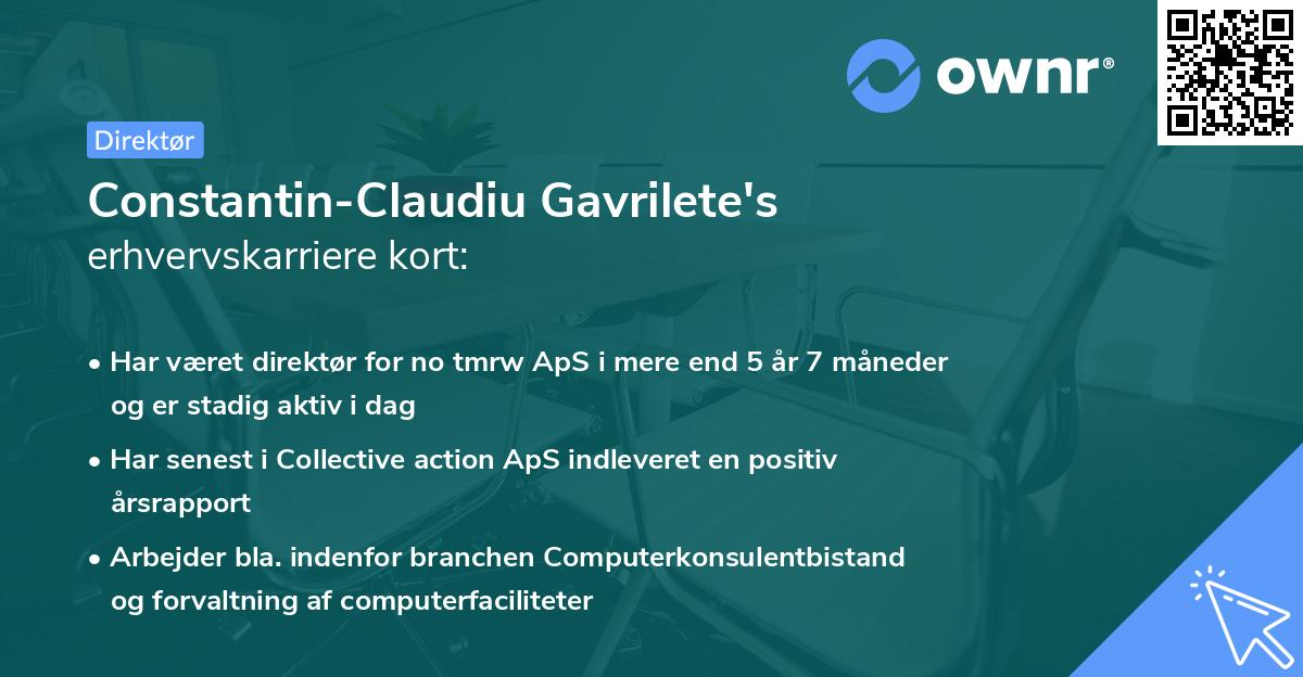 Constantin-Claudiu Gavrilete's erhvervskarriere kort