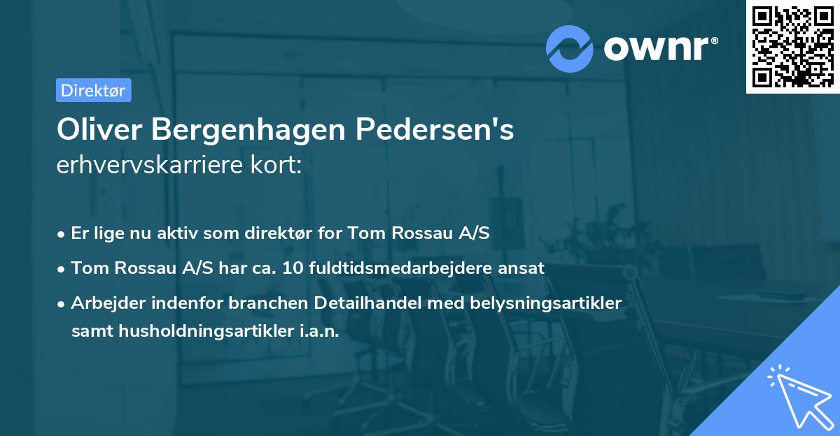 Oliver Bergenhagen Pedersen's erhvervskarriere kort