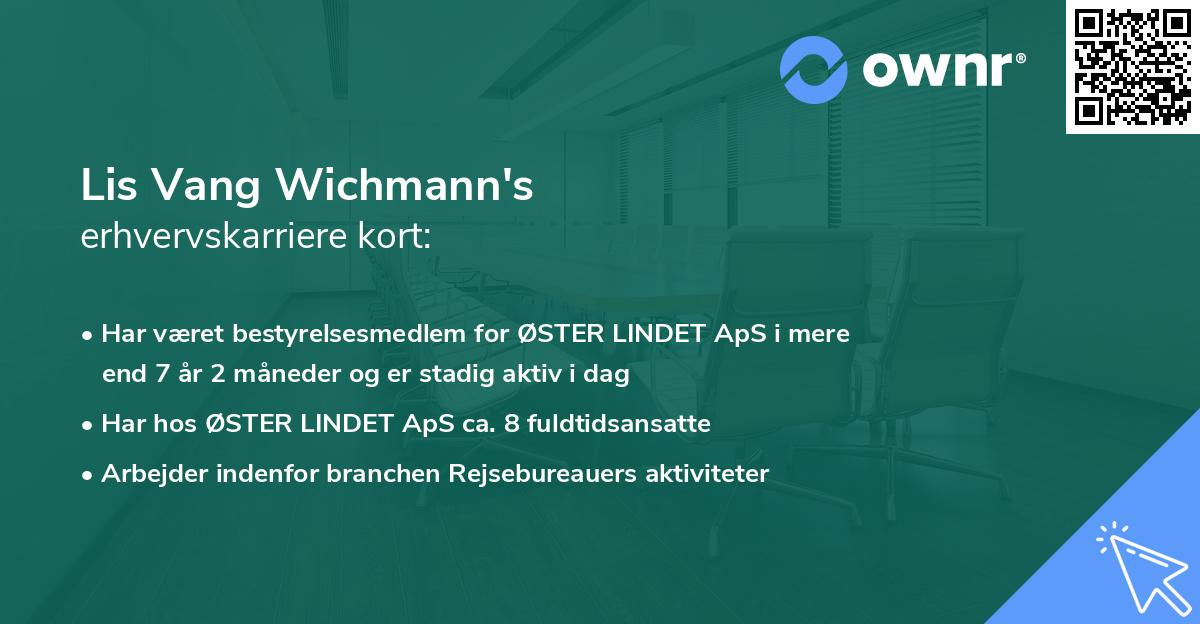 Lis Vang Wichmann's erhvervskarriere kort