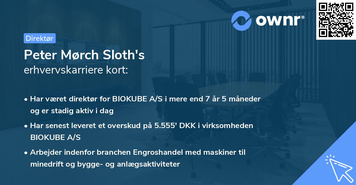 Peter Mørch Sloth's erhvervskarriere kort