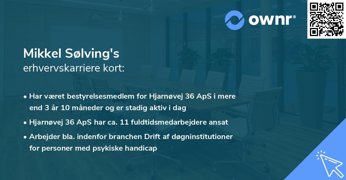 Mikkel Sølving's erhvervskarriere kort