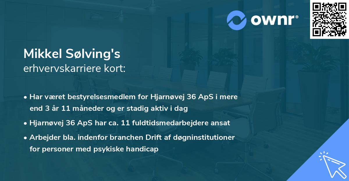 Mikkel Sølving's erhvervskarriere kort