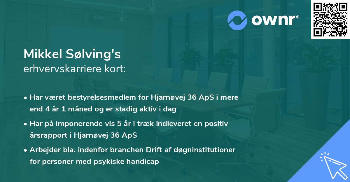 Mikkel Sølving's erhvervskarriere kort