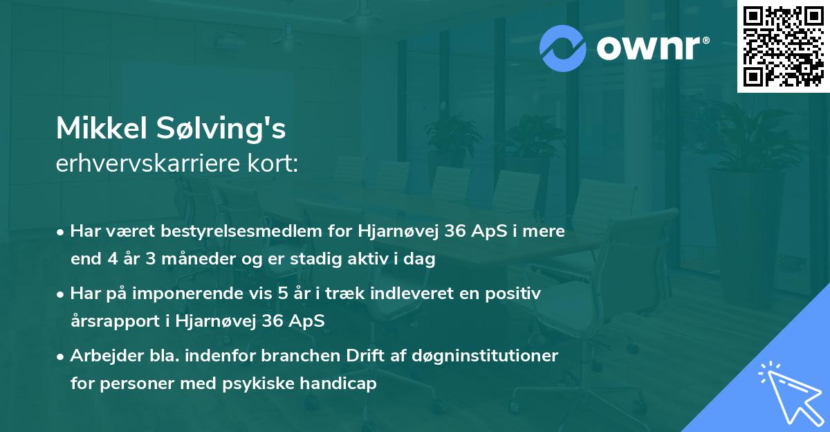 Mikkel Sølving's erhvervskarriere kort