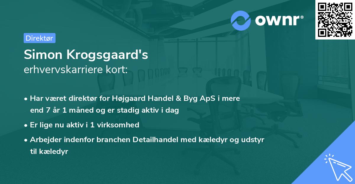 Simon Krogsgaard's erhvervskarriere kort