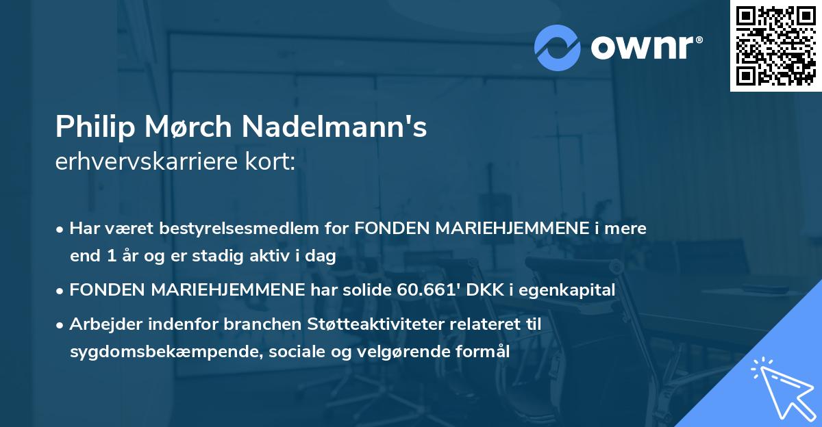 Philip Mørch Nadelmann's erhvervskarriere kort