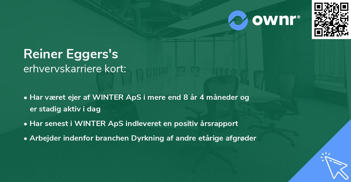 Reiner Eggers's erhvervskarriere kort