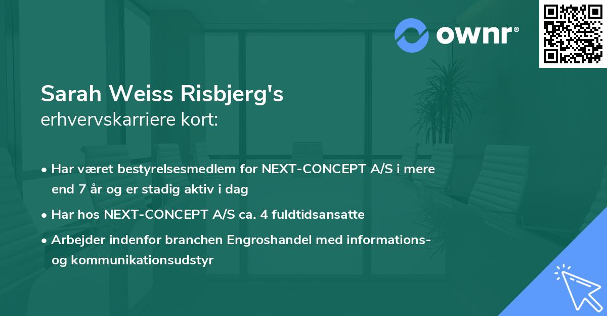 Sarah Weiss Risbjerg's erhvervskarriere kort
