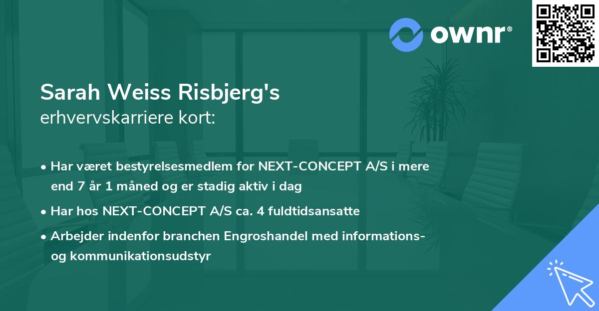 Sarah Weiss Risbjerg's erhvervskarriere kort